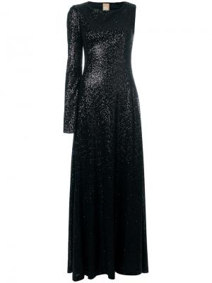 Асимметричное вечернее платье с пайетками Pascal Millet. Цвет: чёрный