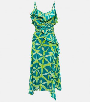 Платье миди Zoya с принтом ULLA JOHNSON, разноцветный Johnson