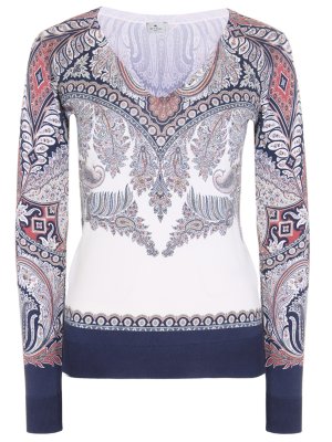 Пуловер шелковый с принтом ETRO