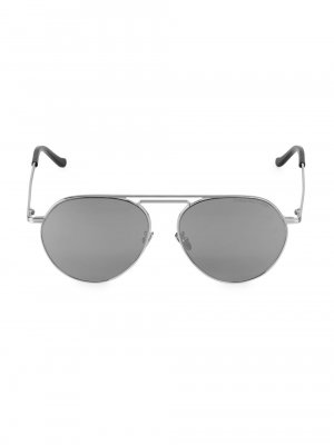 Металлические солнцезащитные очки-авиаторы 58 мм, серебряный Cutler And Gross