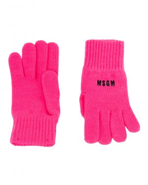 Шерстяные перчатки MSGM. Цвет: розовый