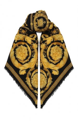 Платок из шерсти и шелка Versace. Цвет: золотой
