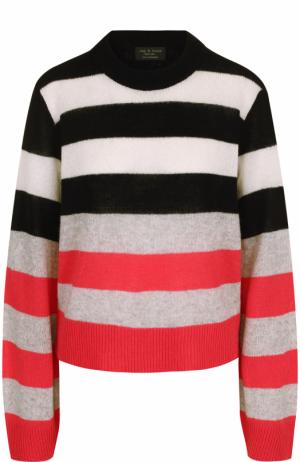 Кашемировый пуловер в полоску с круглым вырезом Rag&Bone. Цвет: разноцветный