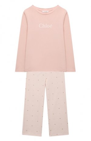 Хлопковая пижама Chloé. Цвет: розовый