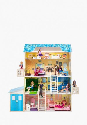 Дом для куклы Paremo Лира, с мебелью 28 предметов. Цвет: разноцветный
