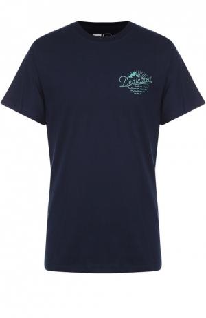 Хлопковая футболка с принтом Dedicated. Цвет: синий