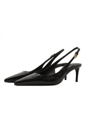 Кожаные туфли Lollo Dolce & Gabbana. Цвет: чёрный