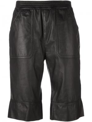 Укороченные кожаные брюки Diesel Black Gold. Цвет: чёрный