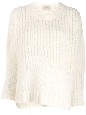 Трикотажный свитер с длинными рукавами Maison Flaneur. Цвет: белый