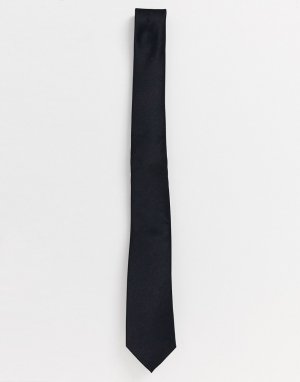 Черный атласный галстук Only & Sons