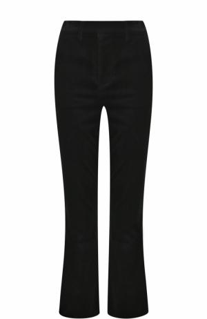 Бархатные расклешенные брюки Frame Denim. Цвет: черный