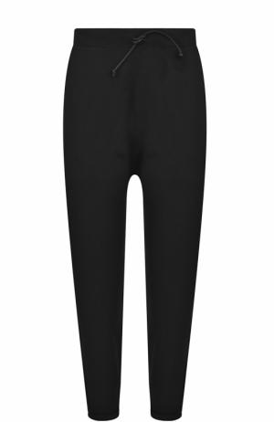Укороченные шерстные брюки с эластичным поясом Isabel Benenato. Цвет: черный