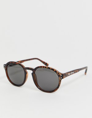 Круглые солнцезащитные очки в коричневой черепаховой оправе Cytric-Коричневый Cheap Monday