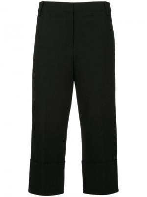 Широкие укороченные брюки Tibi. Цвет: черный