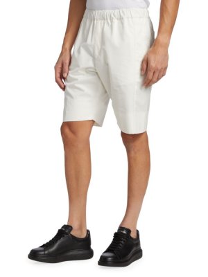 Хлопковые шорты с плоской передней частью, белый Alexander McQueen