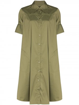 Платье-рубашка Elizabeth с заостренным воротником Lee Mathews. Цвет: зеленый
