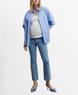 Женские укороченные расклешенные джинсы для беременных MANGO, синий Mango