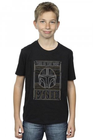 Футболка Mandalorian Way с контурным шлемом , черный Star Wars