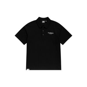 Мужская рубашка поло с коротким рукавом вышитым логотипом, черные 5FD24193-BK New Balance