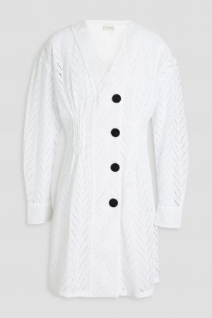 Платье мини Cayline со складками и вышивкой английской вышивки , белый By Malene Birger