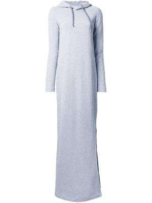 Длинное платье-толстовка с капюшоном Wanda Nylon. Цвет: серый