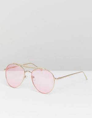 Солнцезащитные очки-авиаторы с розовыми стеклами inspired-Розовый Reclaimed Vintage
