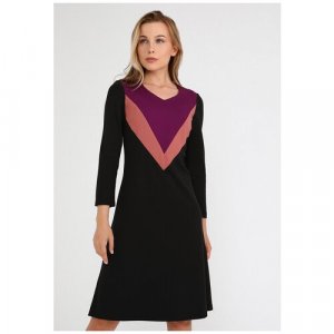 Платье , размер 54, черный Мадам Т. Цвет: черный/фиолетовый