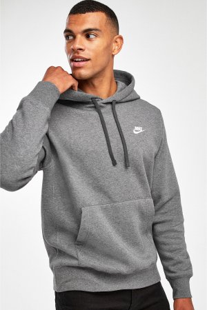 Клубный пуловер с капюшоном , серый Nike