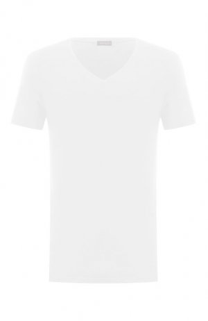 Хлопковая футболка Hanro. Цвет: белый