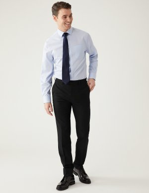 Узкие эластичные костюмные брюки , светло-серый Marks & Spencer