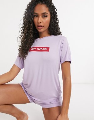 Пижамный комплект с футболкой и шортами -Фиолетовый Adolescent Clothing