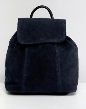 Замшевый рюкзак -Темно-синий ASOS DESIGN