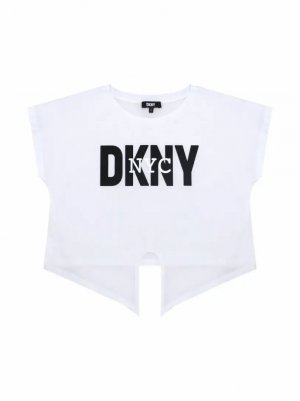 Хлопковый топ с логотипом DKNY