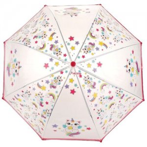 Зонт детский Кэттикорн прозрачный, 48 см Mary Poppins. Цвет: бесцветный/розовый