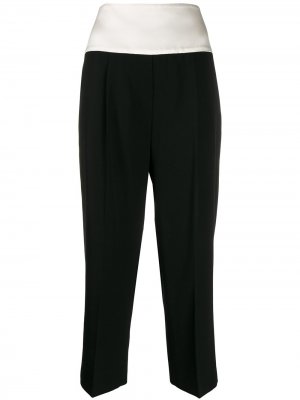 Укороченные брюки с контрастным поясом Givenchy. Цвет: черный