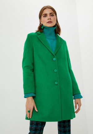 Пальто United Colors of Benetton. Цвет: зеленый
