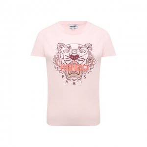 Хлопковая футболка Kenzo. Цвет: розовый
