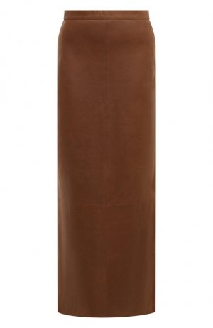 Кожаная юбка Manokhi. Цвет: коричневый