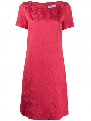 Жаккардовое платье с короткими рукавами Blumarine. Цвет: красный