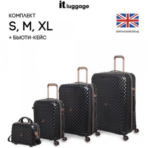 Комплект чемоданов , 4 шт., 159 л, размер S/M/L, черный IT Luggage. Цвет: черный