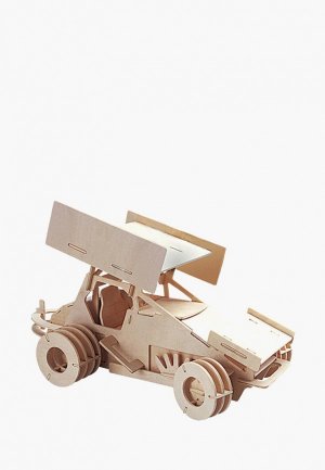 Конструктор Мир деревянных игрушек Гоночный автомобиль. Цвет: бежевый