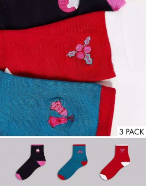 Christmas Pudding, 3 упаковки носков в подарочной упаковке Chelsea Peers