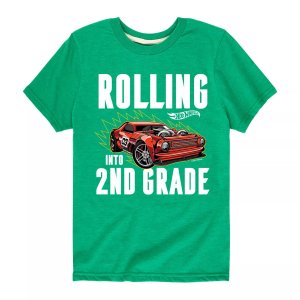 Футболка с рисунком Rolling для мальчиков 8–20 лет, 2-й класс , зеленый Hot Wheels