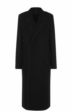 Однотонное шерстяное пальто прямого кроя Haider Ackermann. Цвет: черный