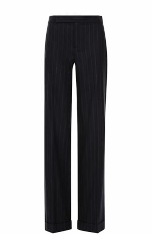 Шерстяные расклешенные брюки в полоску Ralph Lauren. Цвет: темно-синий