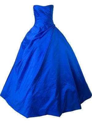 Длинное бальное платье Romona Keveza. Цвет: синий