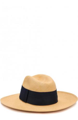 Соломенная шляпа с лентой Artesano. Цвет: бежевый