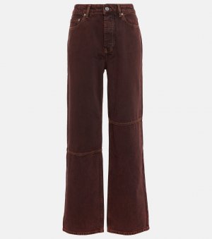 Прямые джинсы izey с завышенной талией Ganni, коричневый GANNI