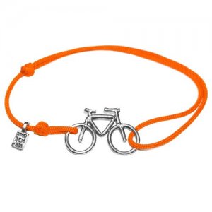 Браслет велосипед контурный MB0217-Ag925-TOR оранжевый, размер 20 см Amorem. Цвет: оранжевый