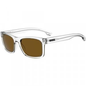 Солнцезащитные очки , серебряный, серый BOSS. Цвет: серый/серебристый